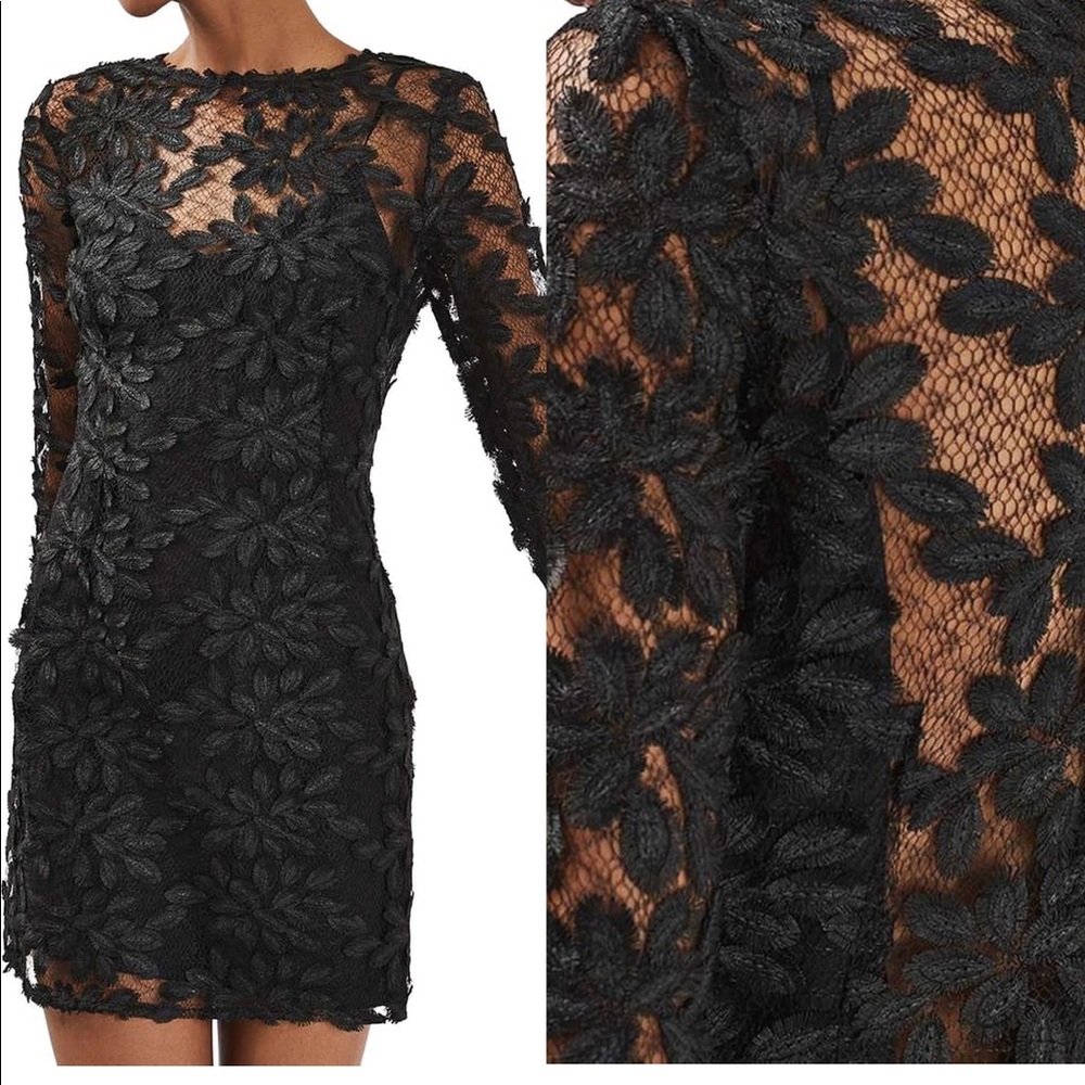 【Topshop】Black Lace Dress